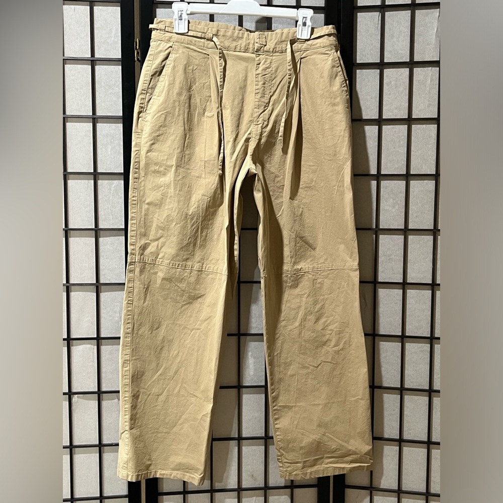 ZARA Casual Drawstring Wide-Leg Khaki Pants WOMEN SIZE L